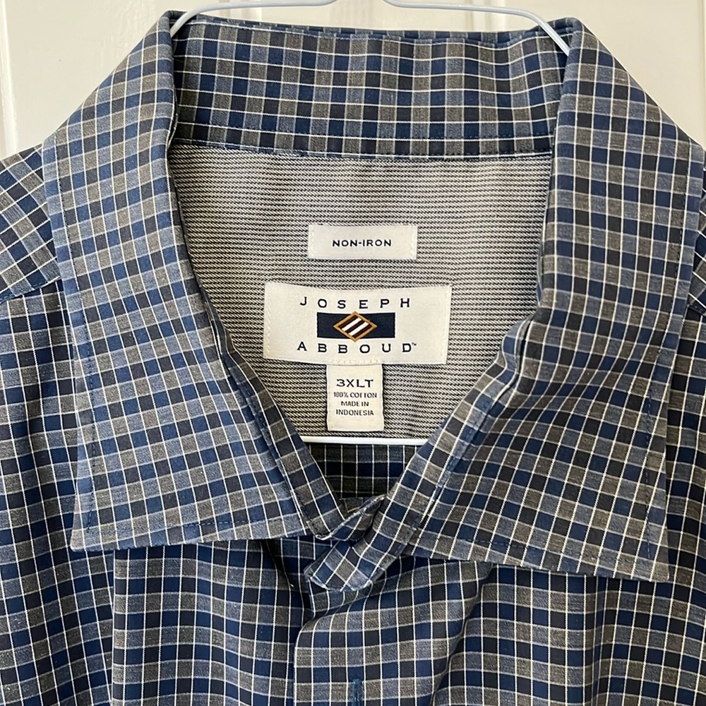 Joseph Abboud blue and gray long sleeved dress shirt in 3XLT
